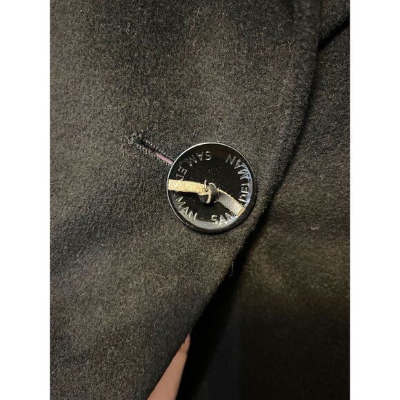 Sam Edelman Womens Long Black Wool Blend Coat Size 8 Button Front - Picture 4 of 7